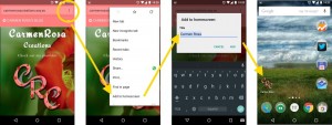 Add page to homescreen android